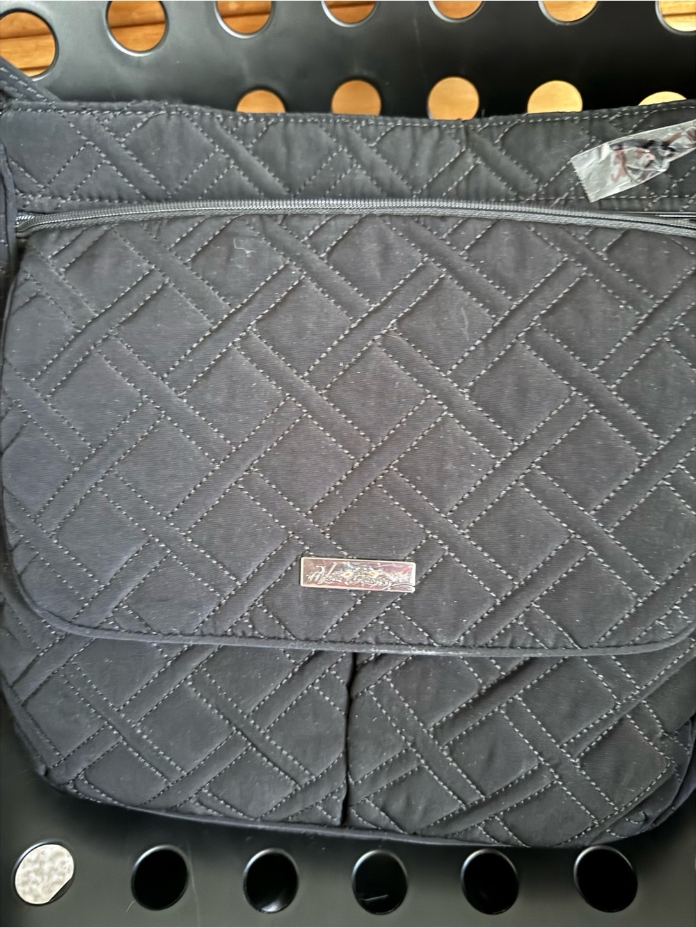 Vera Bradley Quilted Black Messenger Crossbody